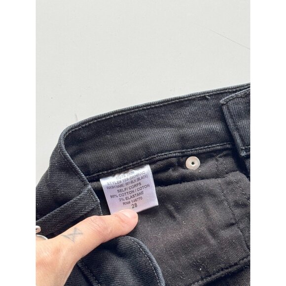 REDONE 90's Black High Rise Skinny Leg Ankle Jeans, Size 28 - Picture 14 of 16